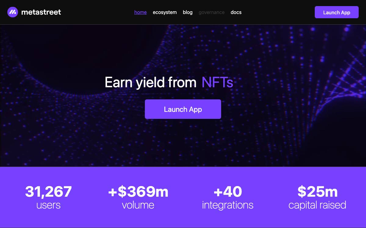MetaStreet website preview