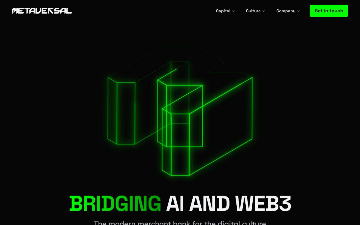 Metaversal website preview