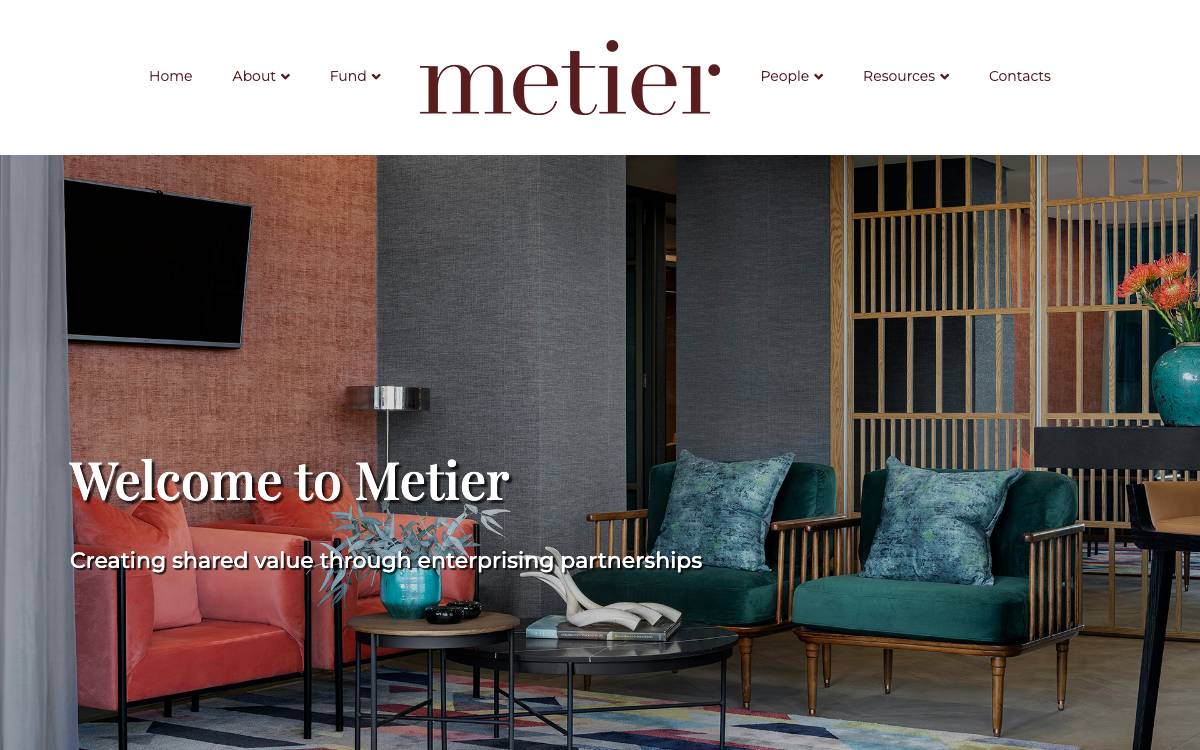 Metier website preview