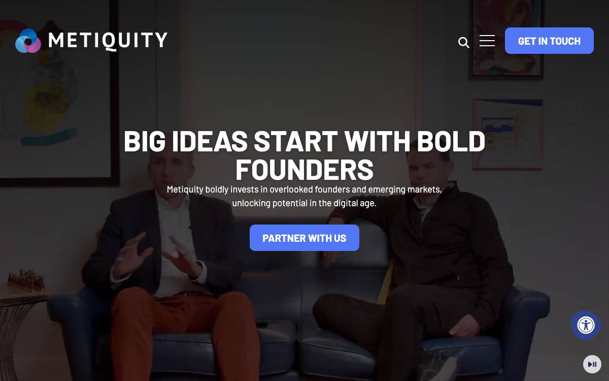 Metiquity Ventures website preview