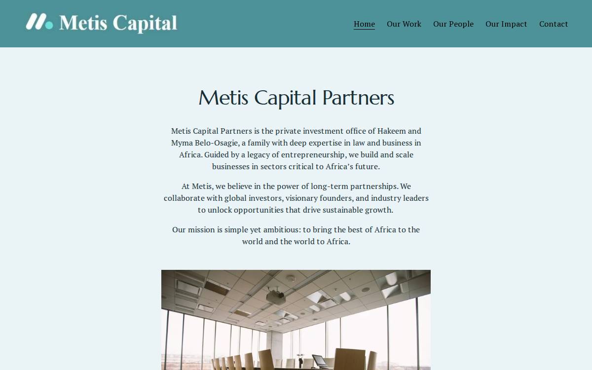 Metis Capital website preview