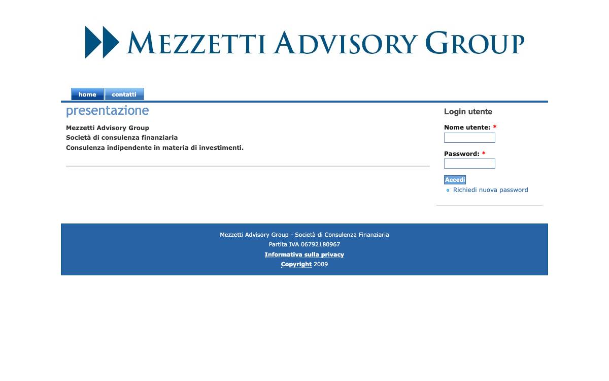 Mezzetti Advisory Group SCF website preview