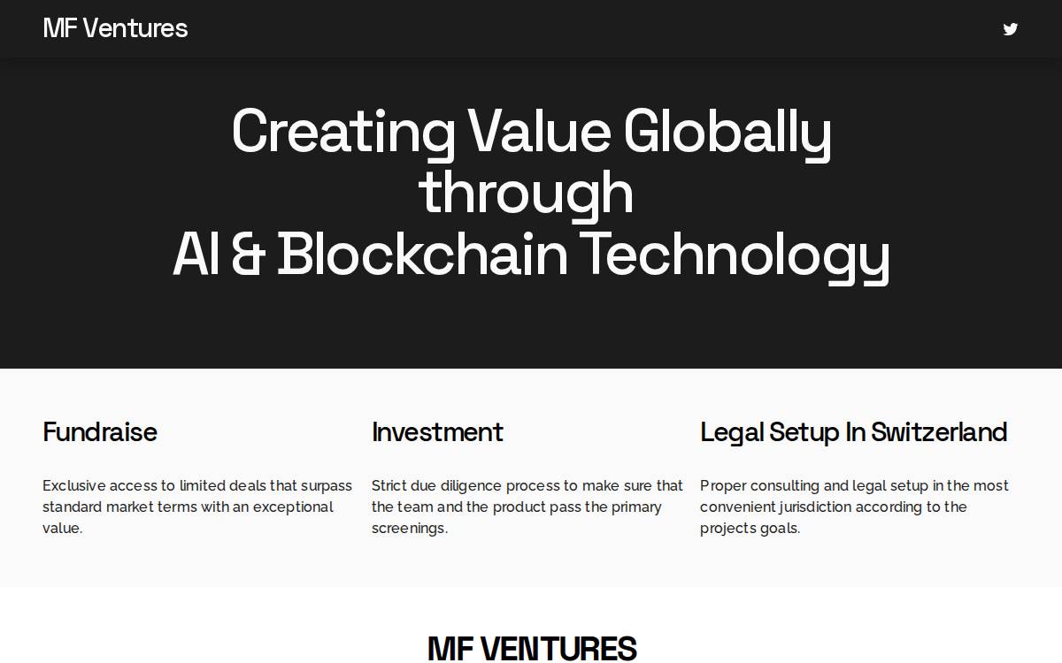 MF Ventures website preview