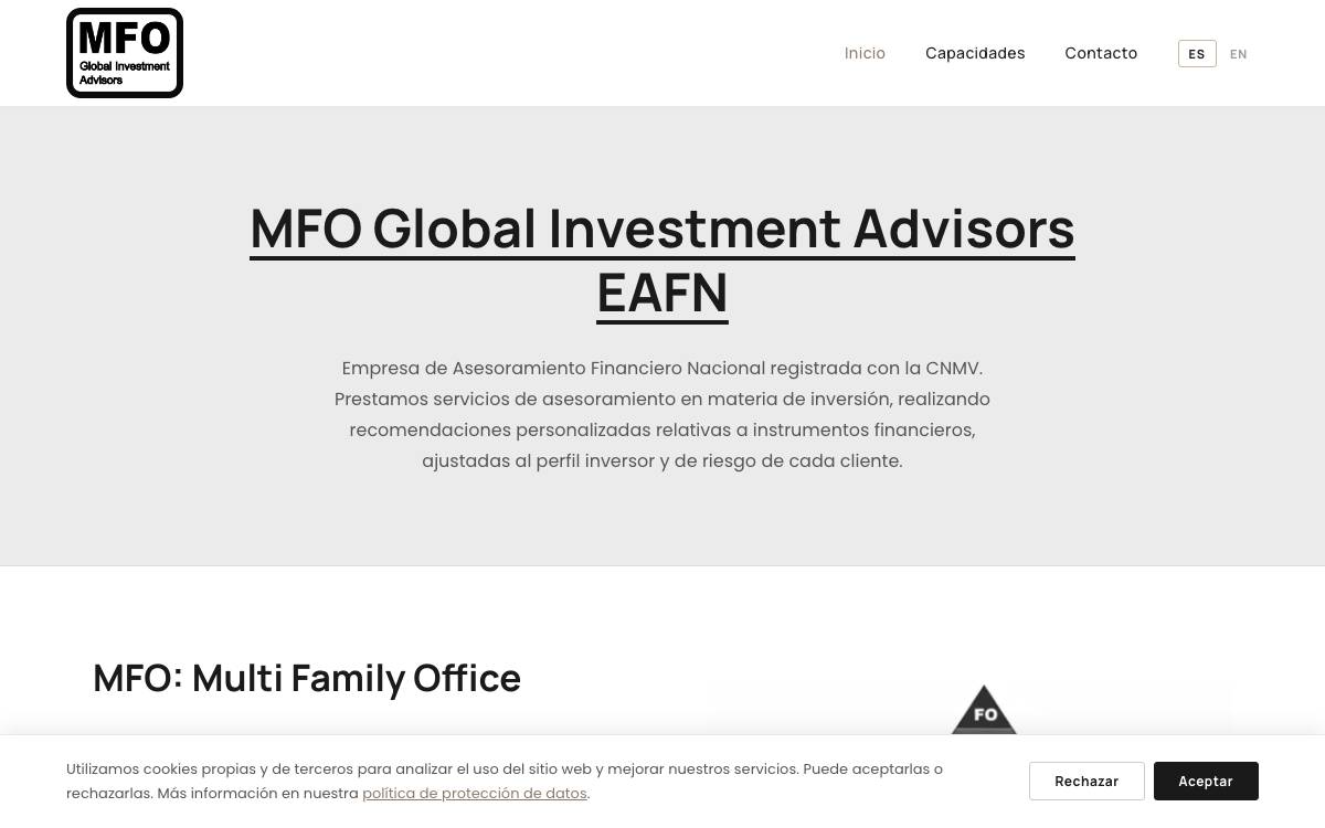 MFO Global Investment Advisors website preview