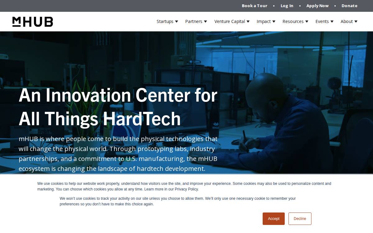 mHUB website preview