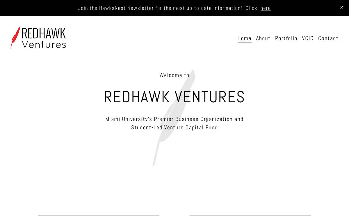 Miami University Redhawk Ventures website preview