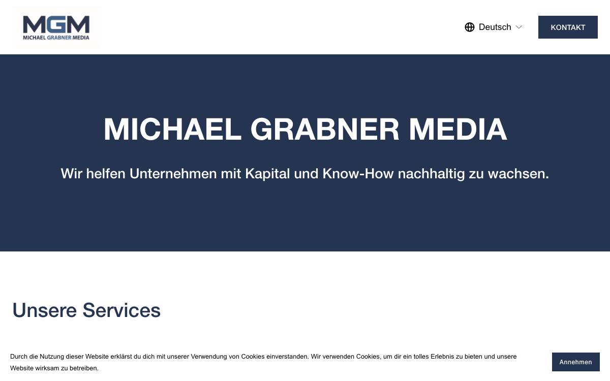 Michael Grabner Media website preview