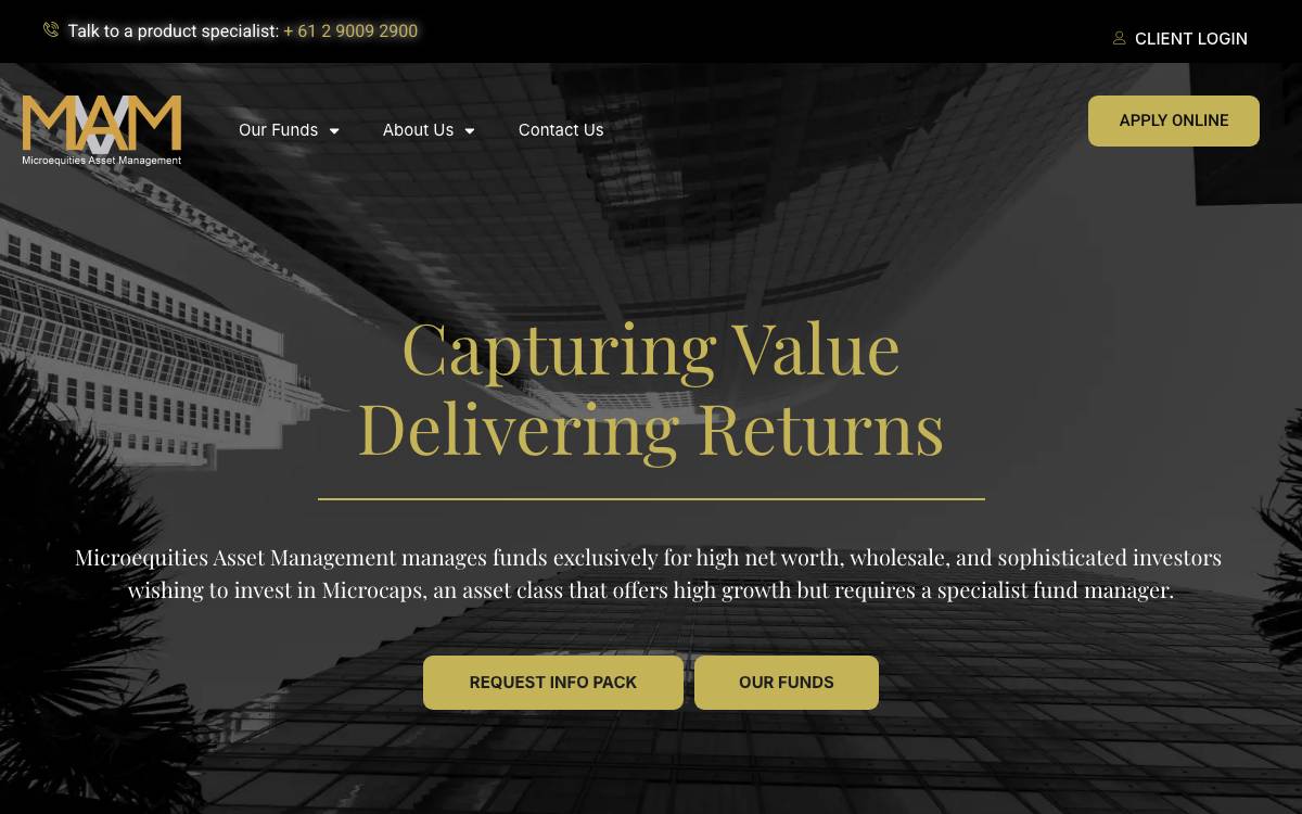 Microequities Venture Capital Fund website preview