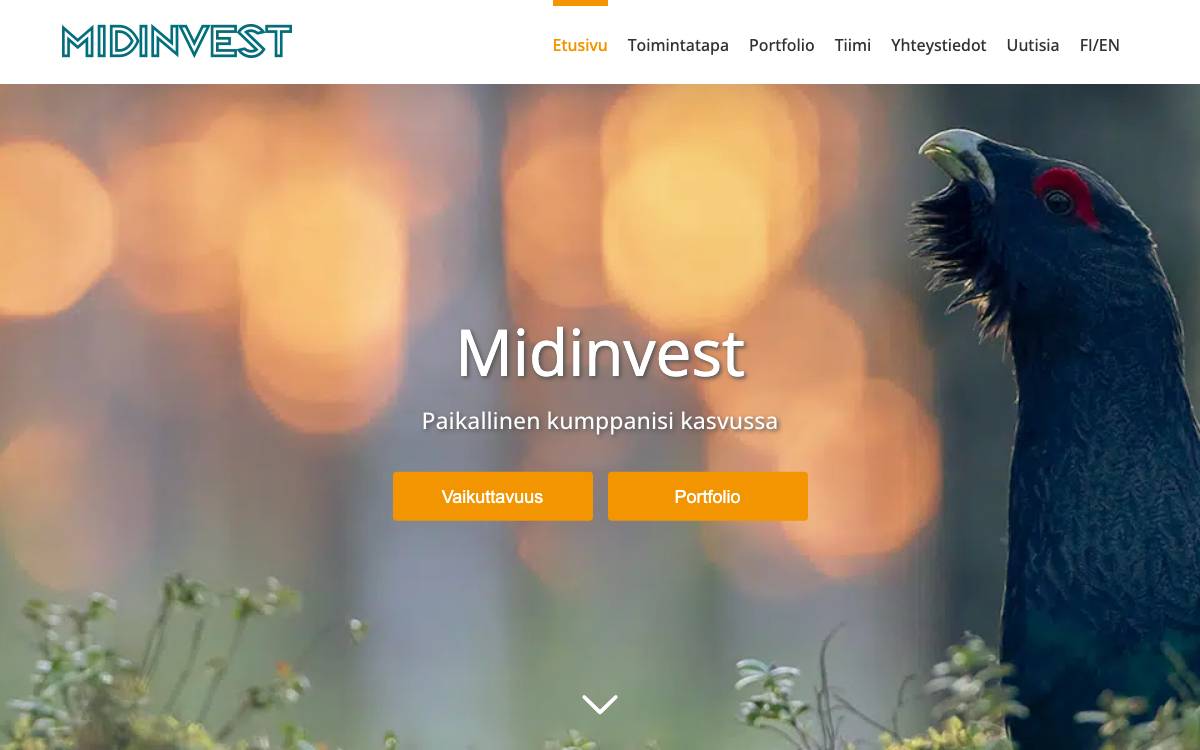 Midinvest Management Oy website preview