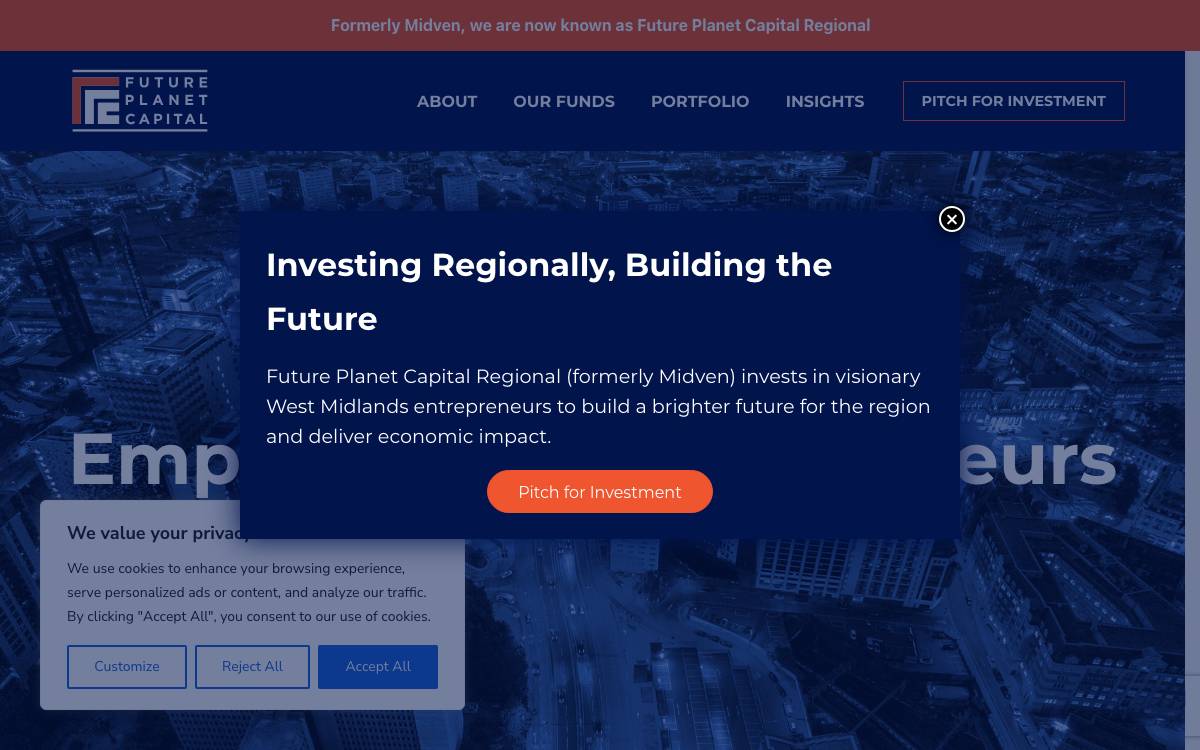 Midven Ltd. website preview