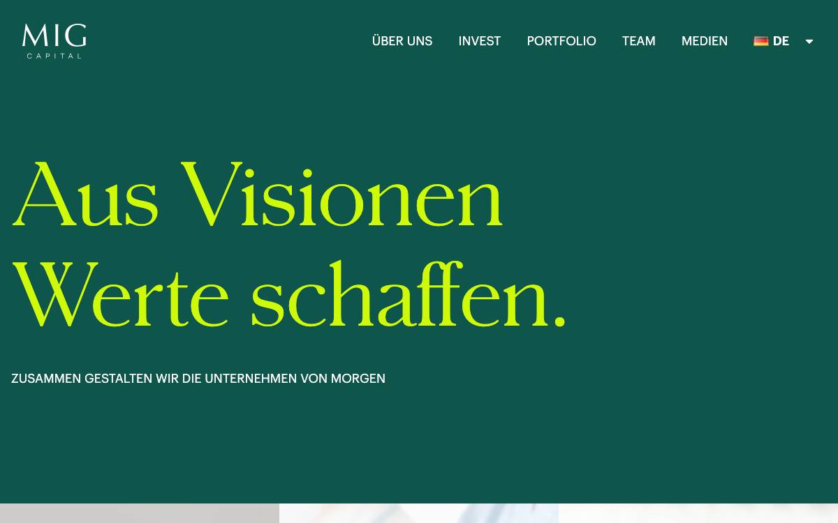 MIG Capital AG website preview