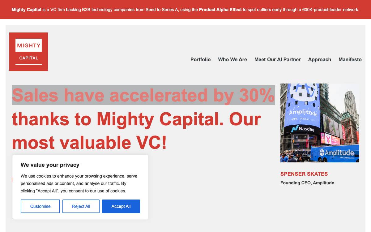 Mighty Capital website preview