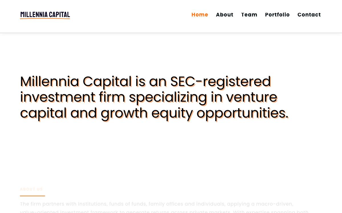 Millennia Capital website preview