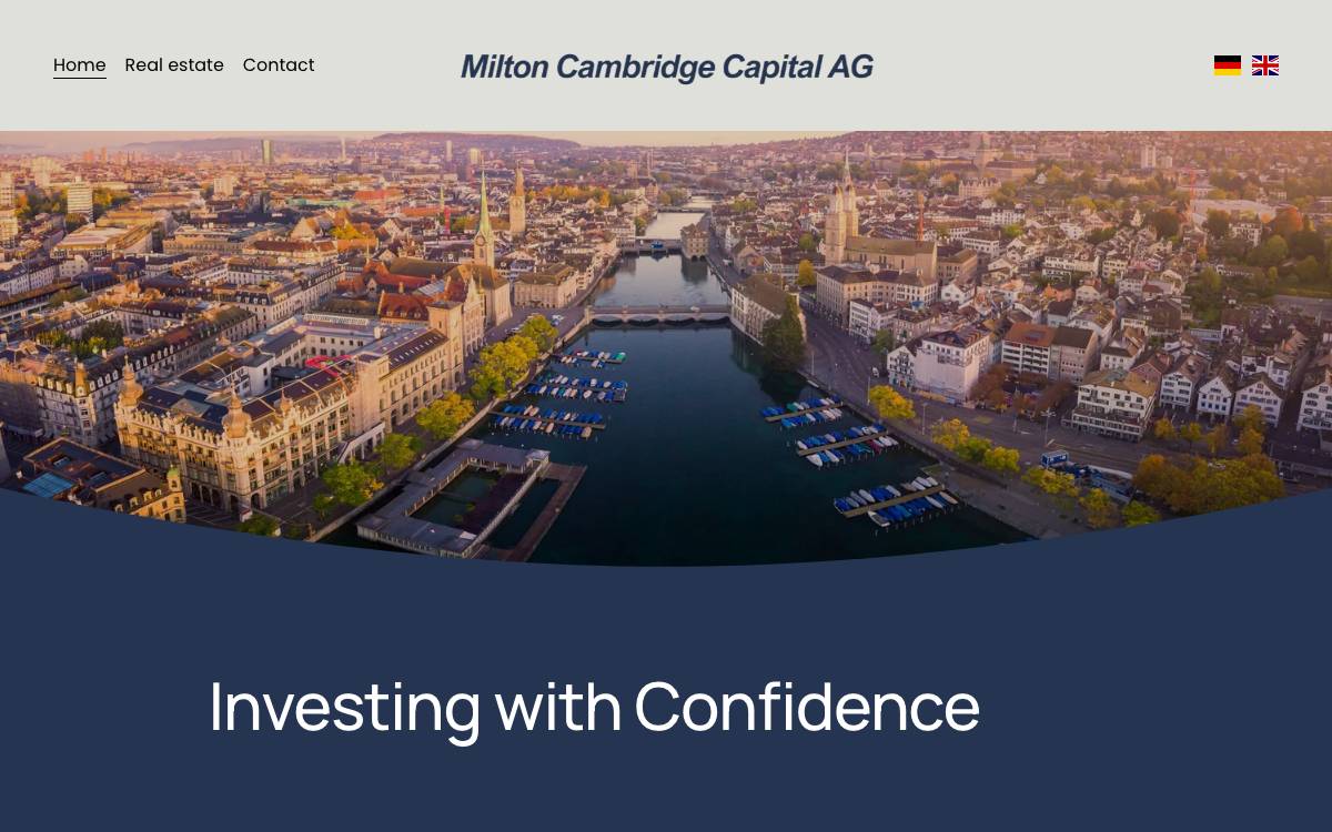 Milton Cambridge Capital AG website preview