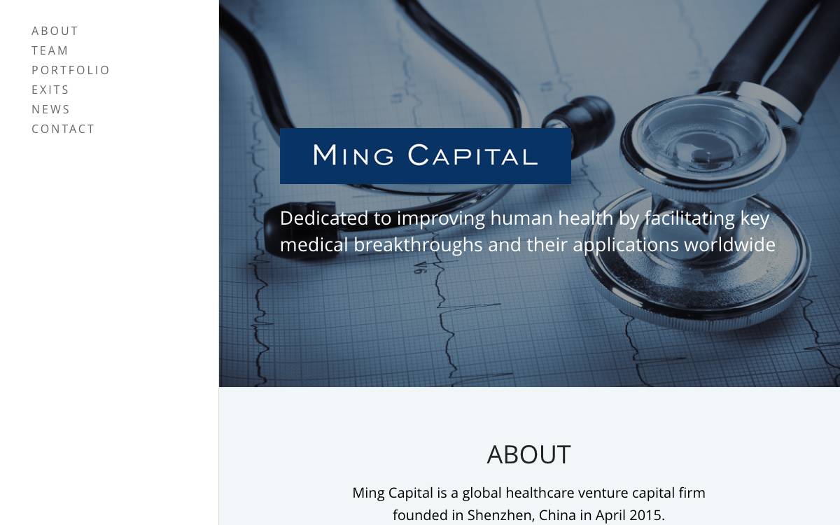 Ming capital website preview