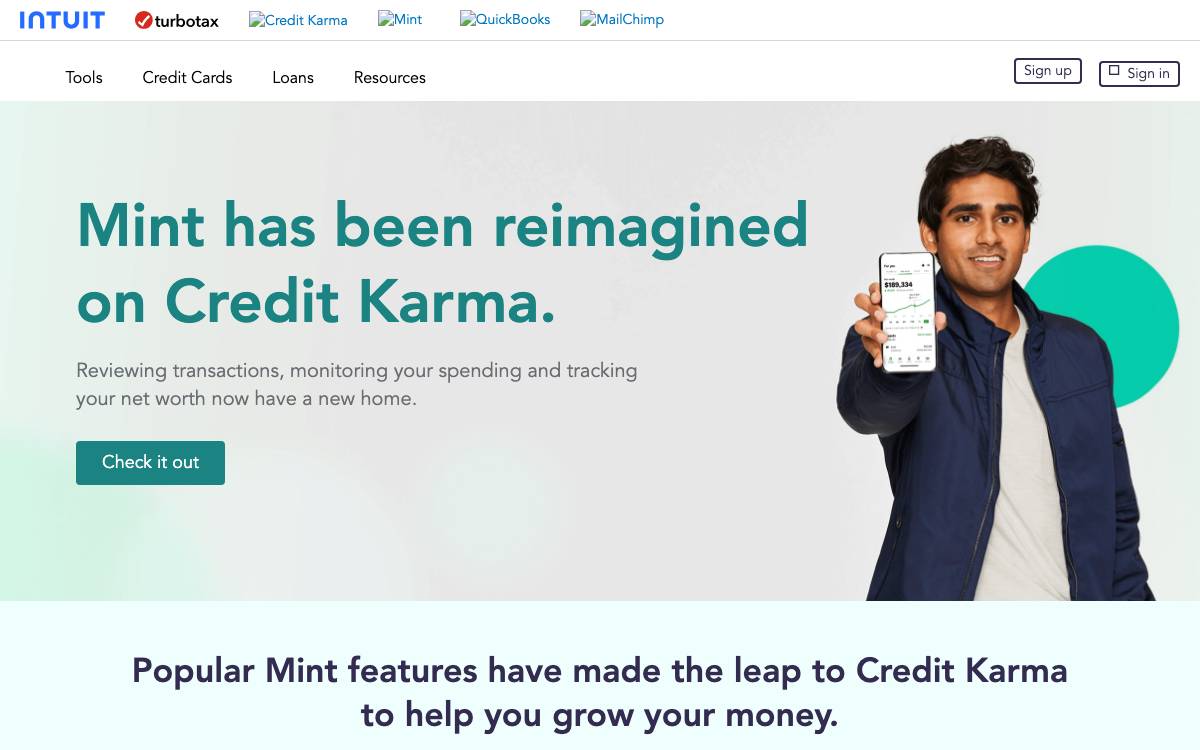 Mint website preview