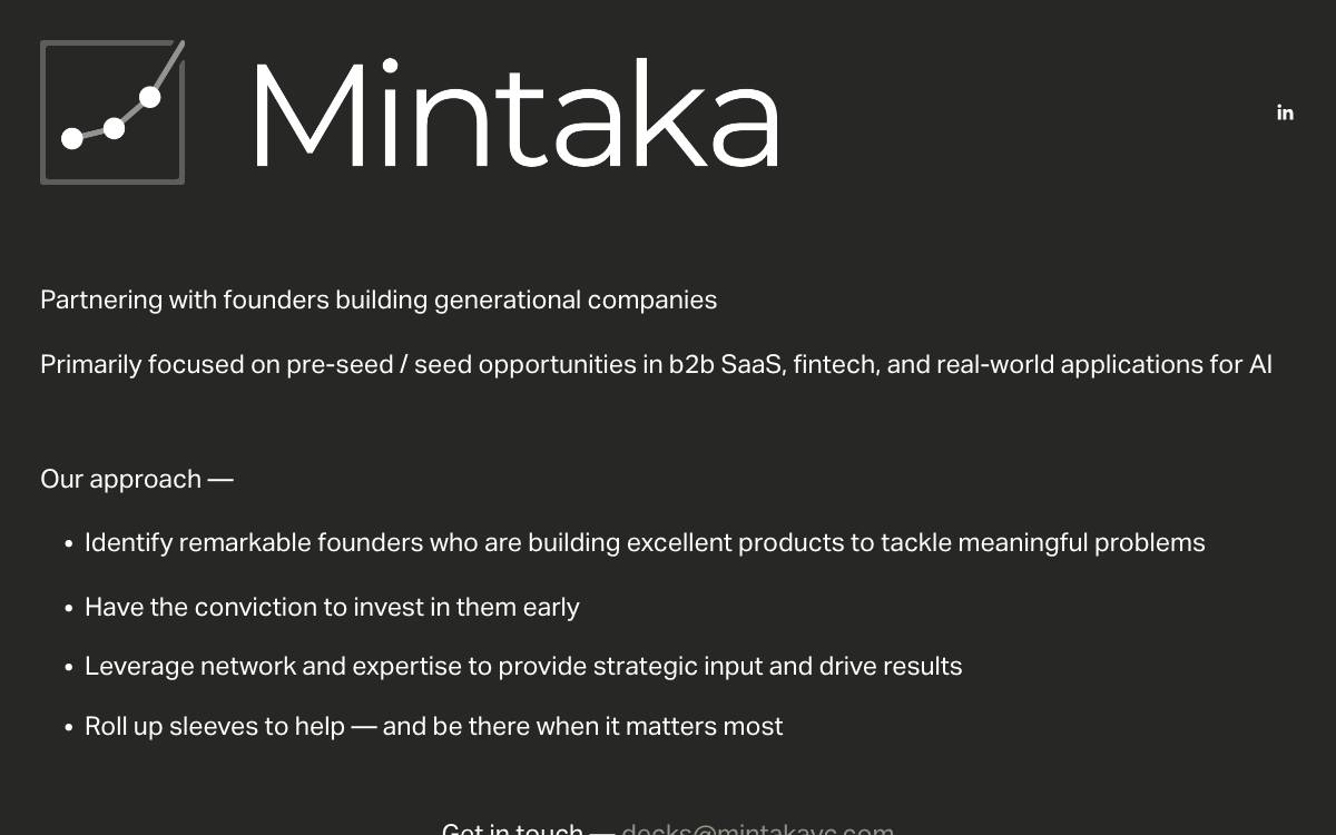 Mintaka website preview