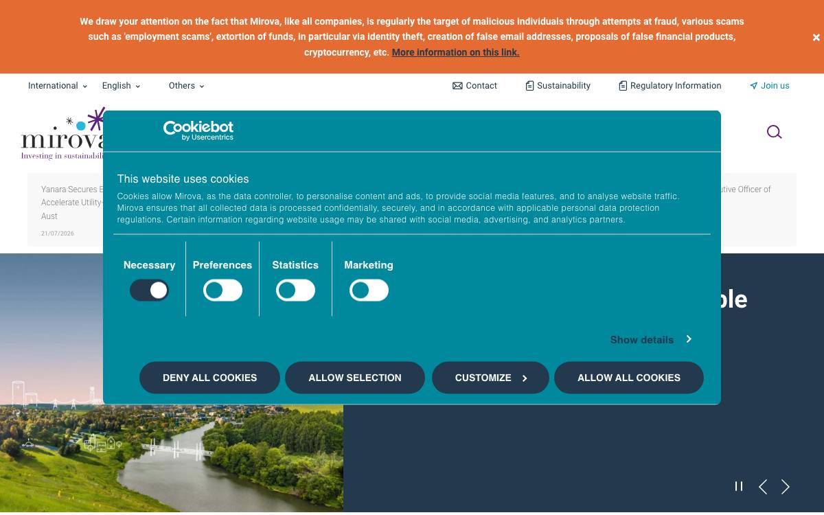 Mirova website preview