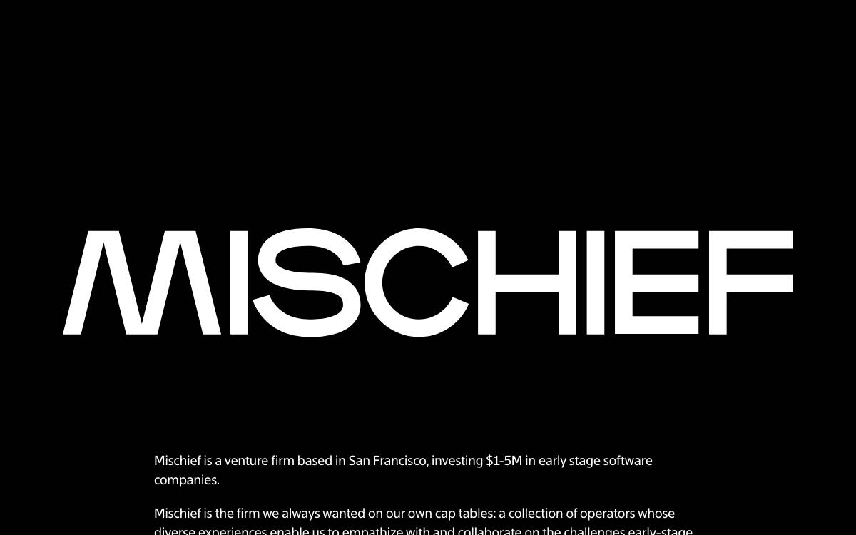 Mischief website preview