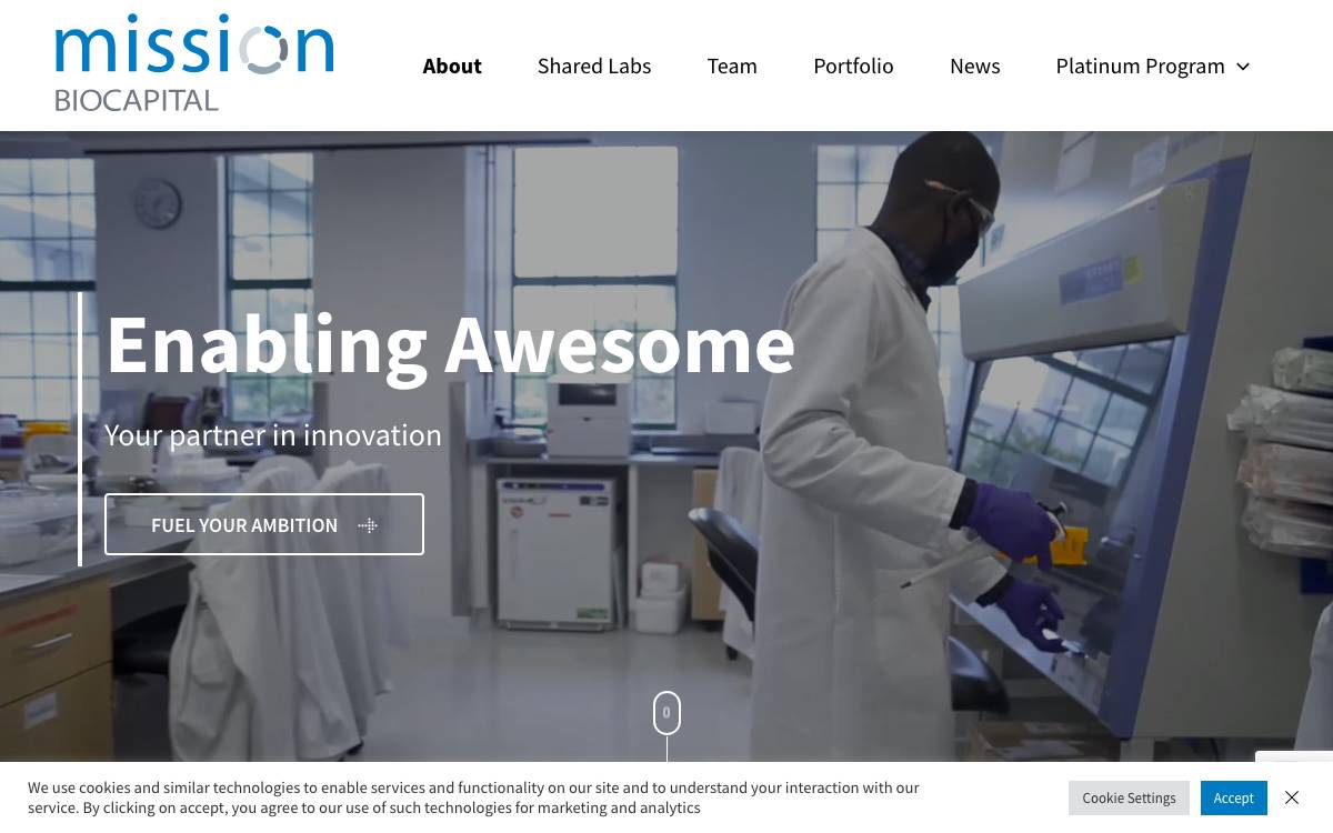 Mission Biocapital website preview