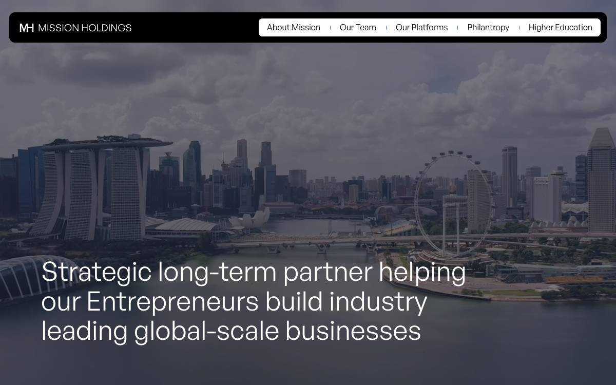 Mission Holdings website preview
