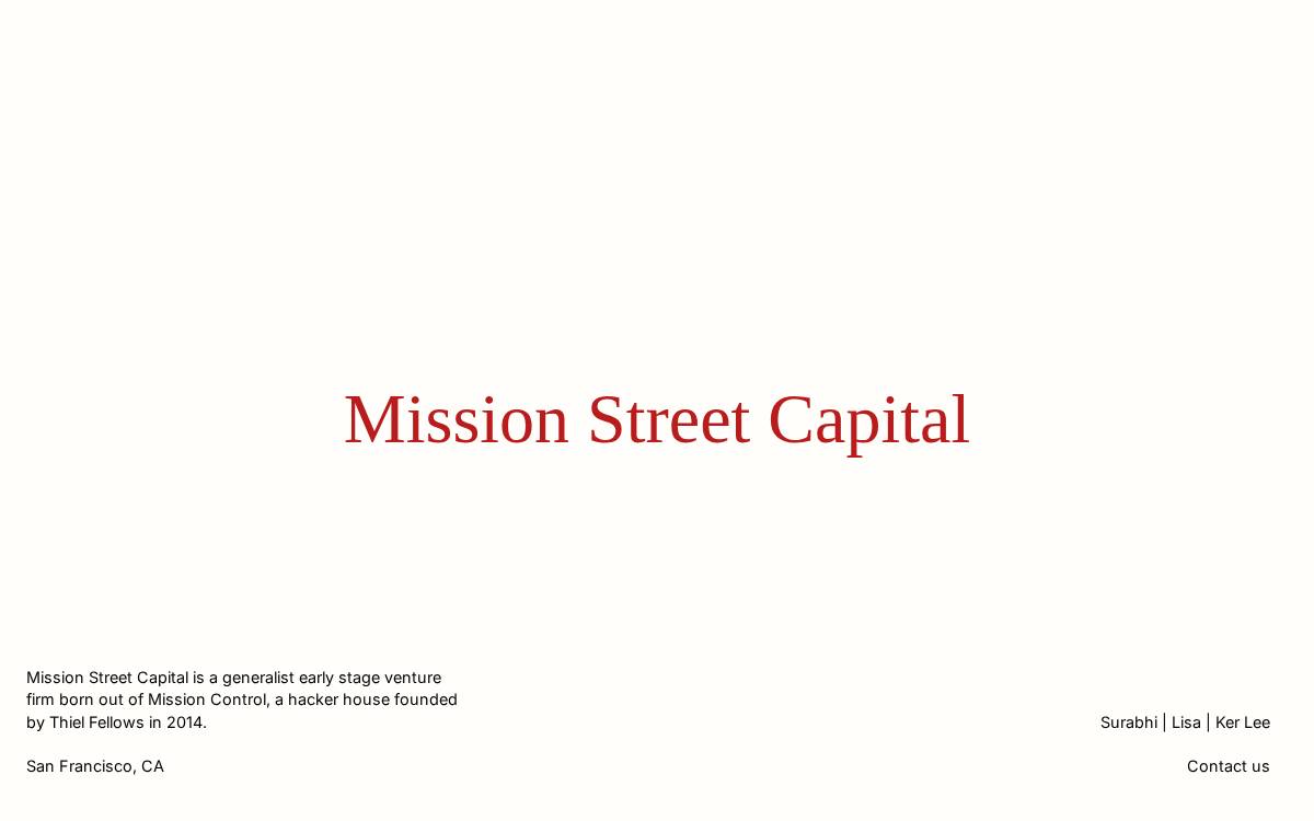 Mission Street Capital website preview
