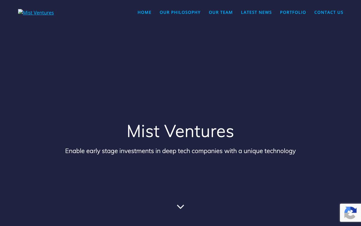 Mist Ventures website preview