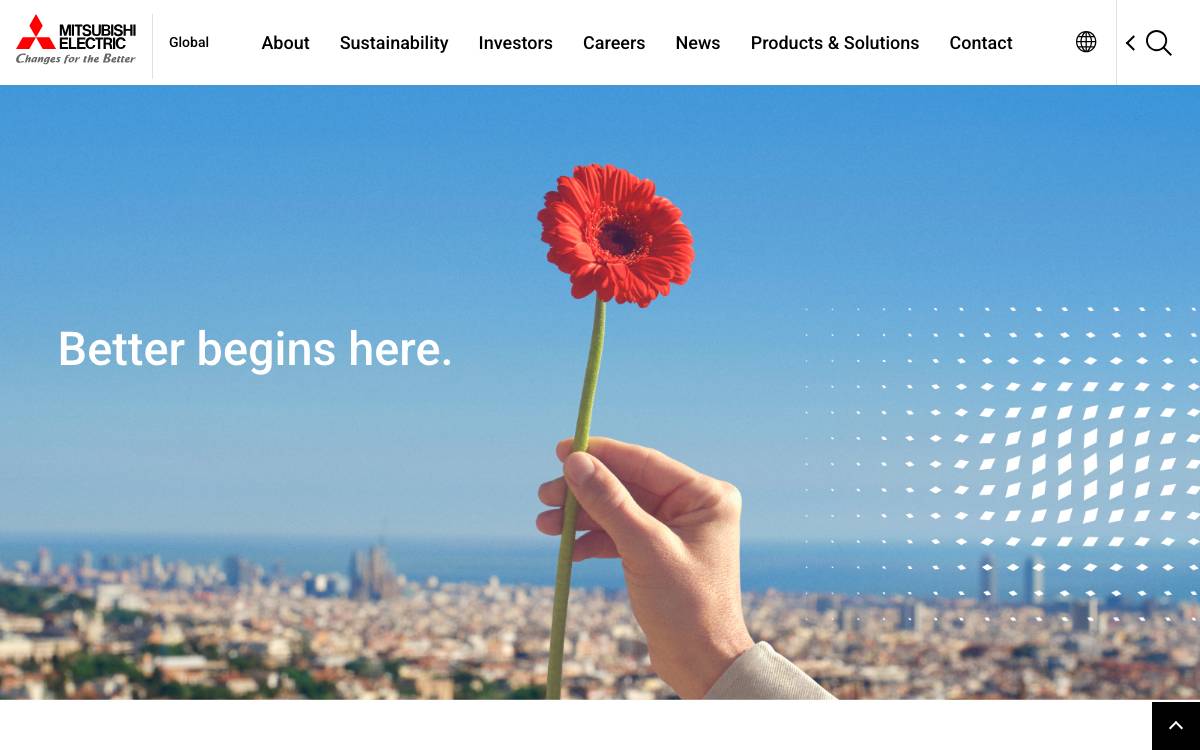 Mitsubishi Electric Corporation website preview