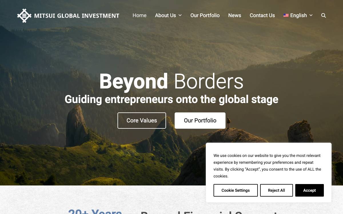 Mitsui Global Investment website preview