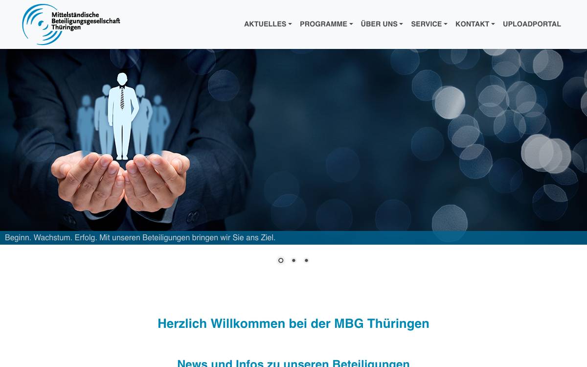 Mittelständische Beteiligungsgesellschaft Thüringen website preview