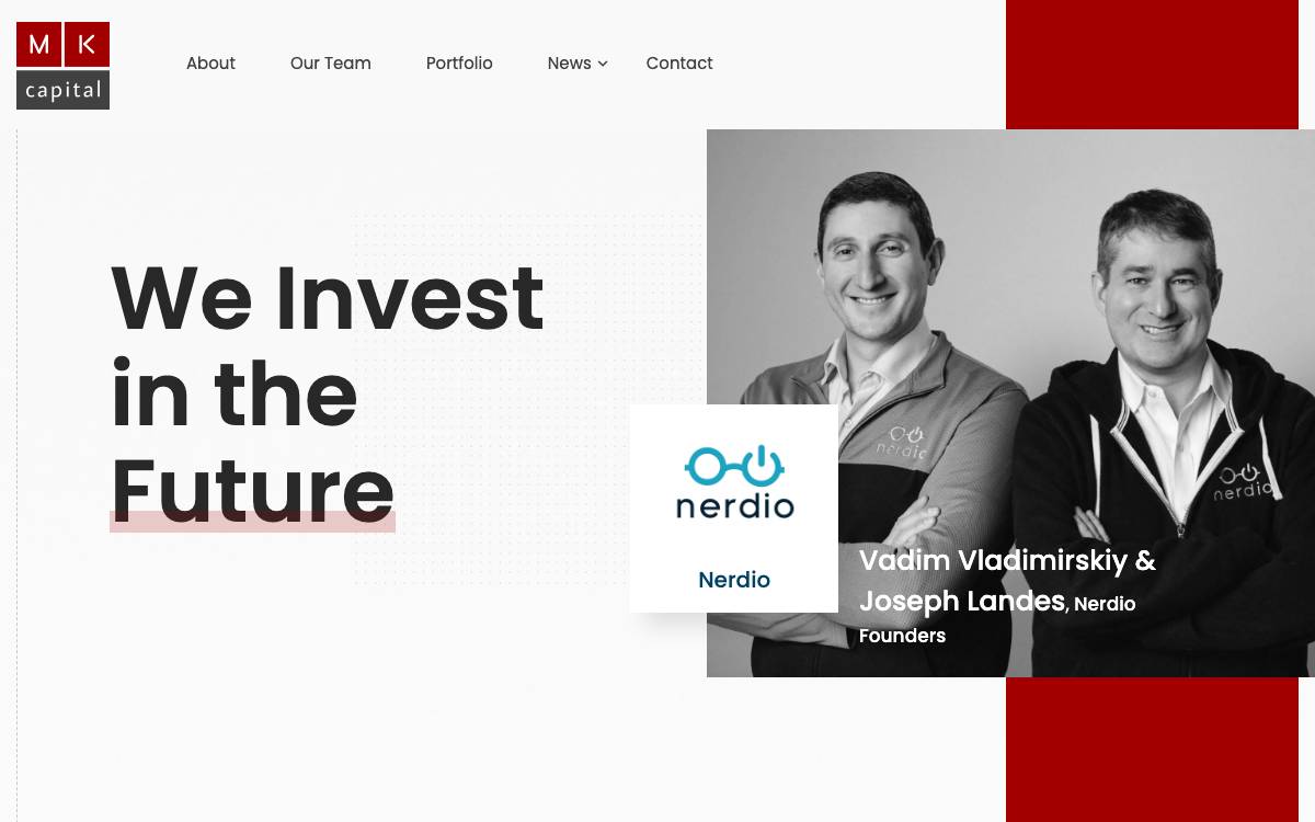 MK Capital website preview