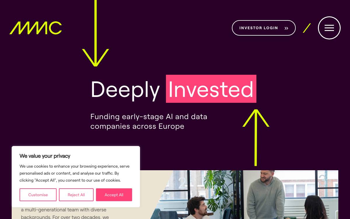 MMC Ventures website preview