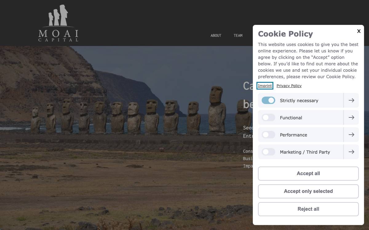Moai Capital website preview