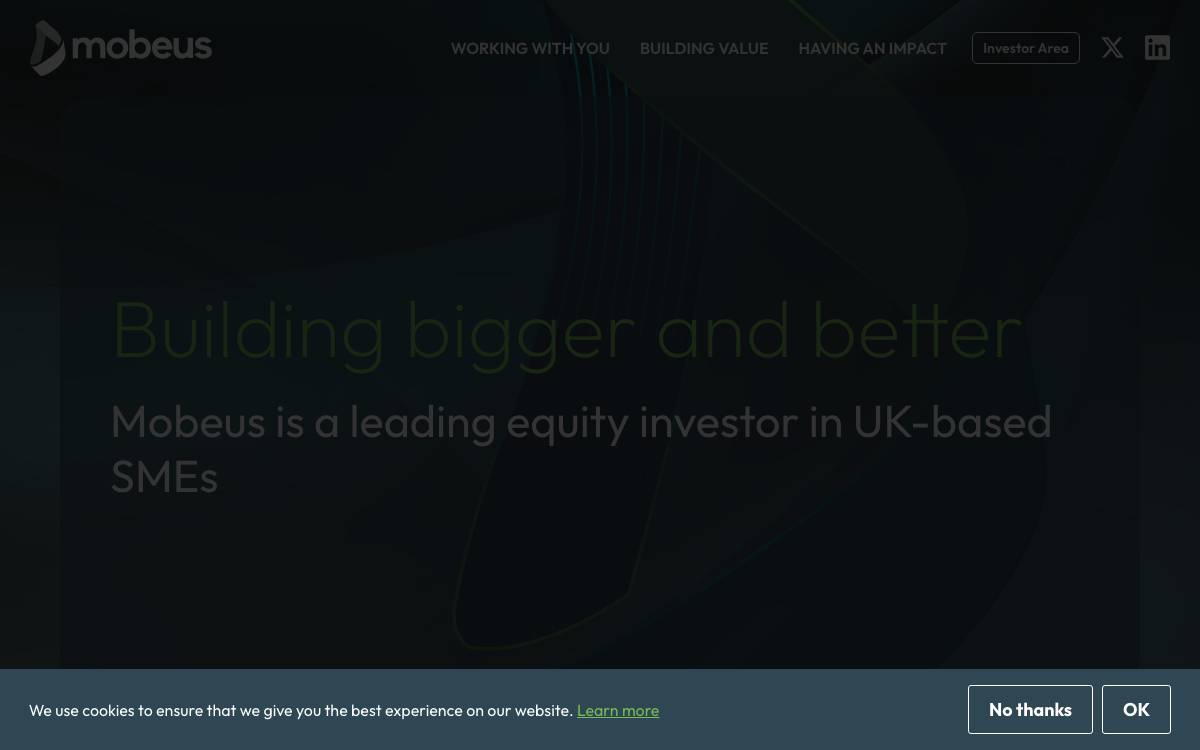 Mobeus Equity Partners website preview