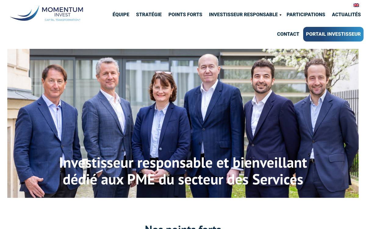 Momentum Invest website preview
