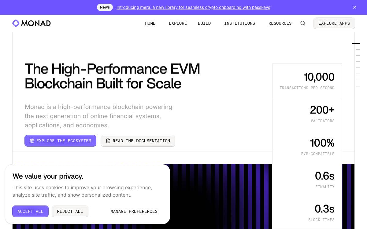 Monad website preview