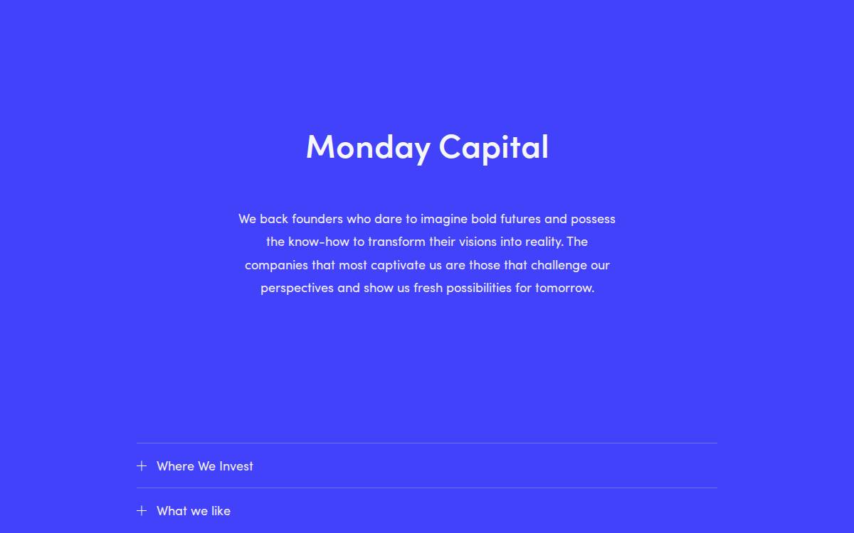 Monday Capital website preview