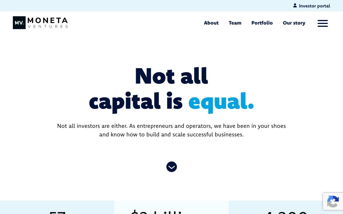 Moneta Ventures website preview