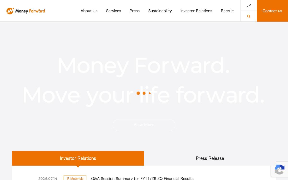 Money Forward website preview
