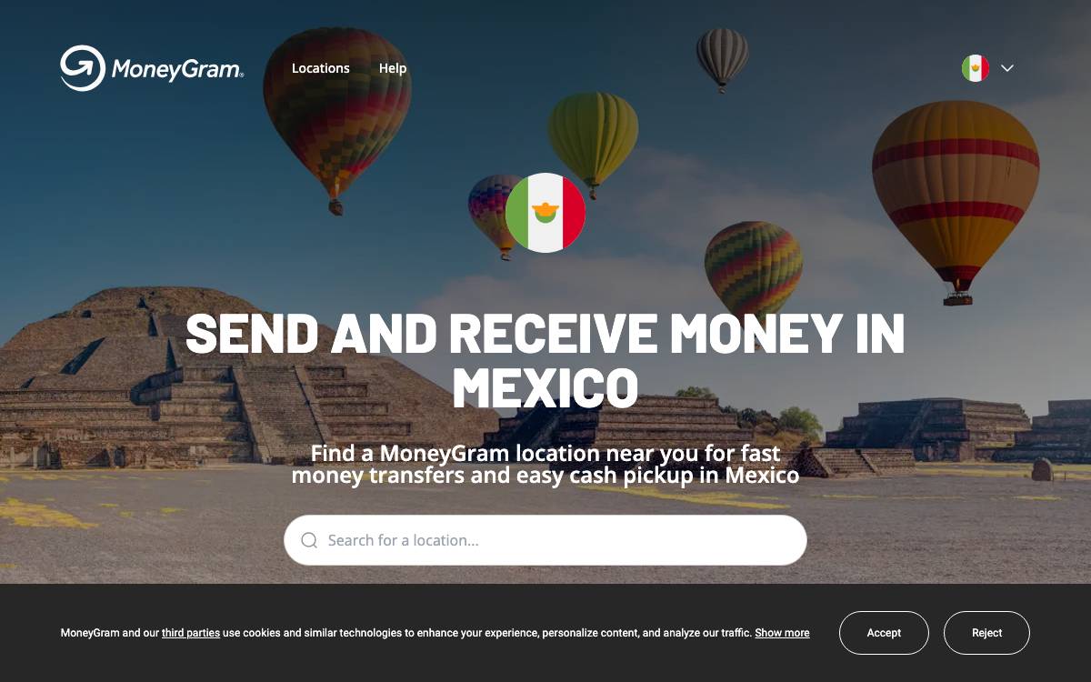 MoneyGram website preview