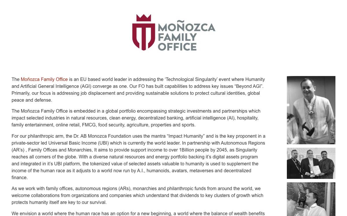 Moñozca Family Office website preview
