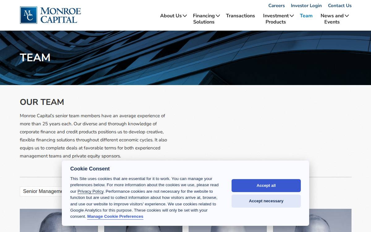 Monroe Capital website preview