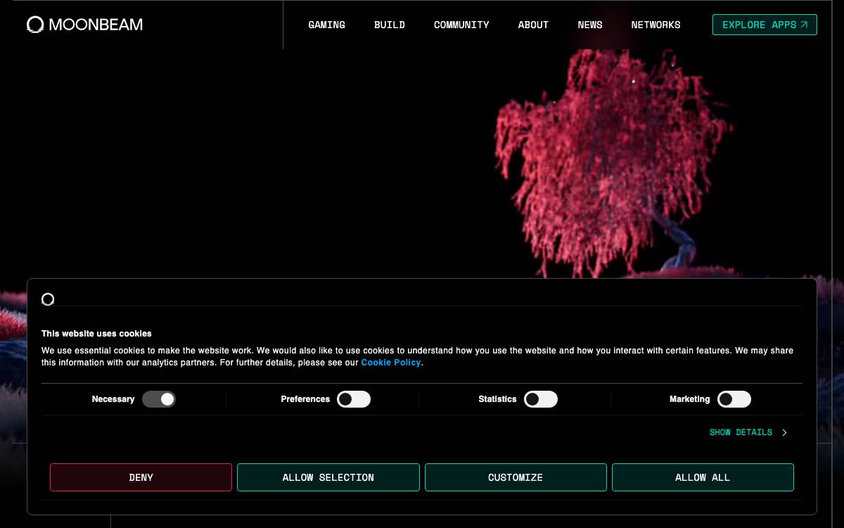 Moonbeam Network website preview