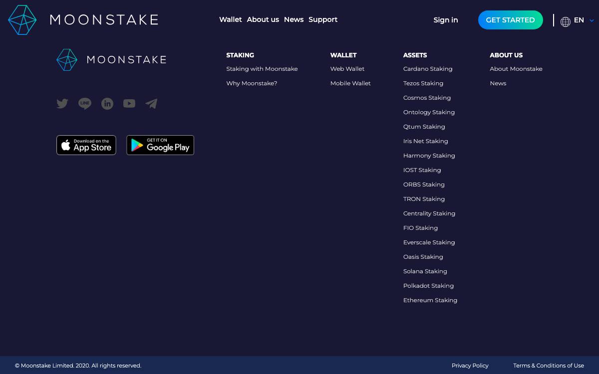 Moonstake website preview