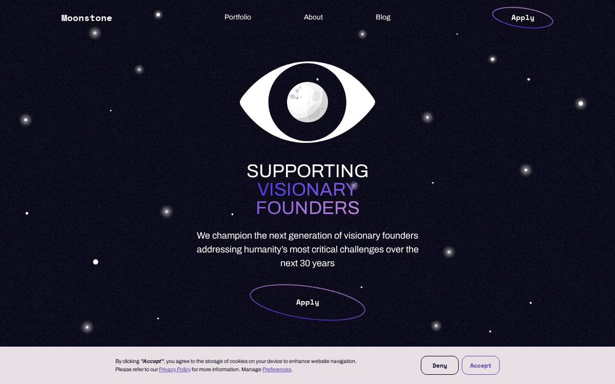 Moonstone Venture Capital website preview