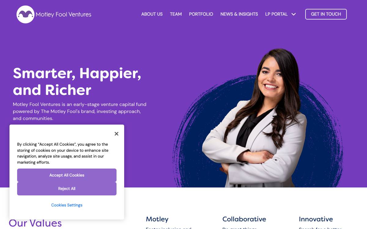 Motley Fool Ventures website preview