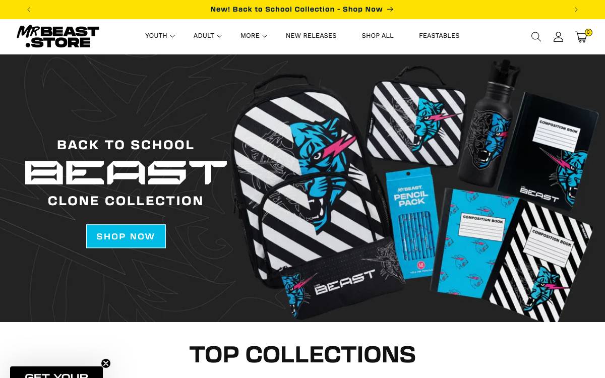 MrBeast website preview