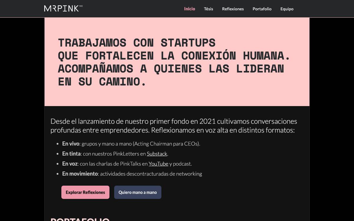 MrPink VC website preview
