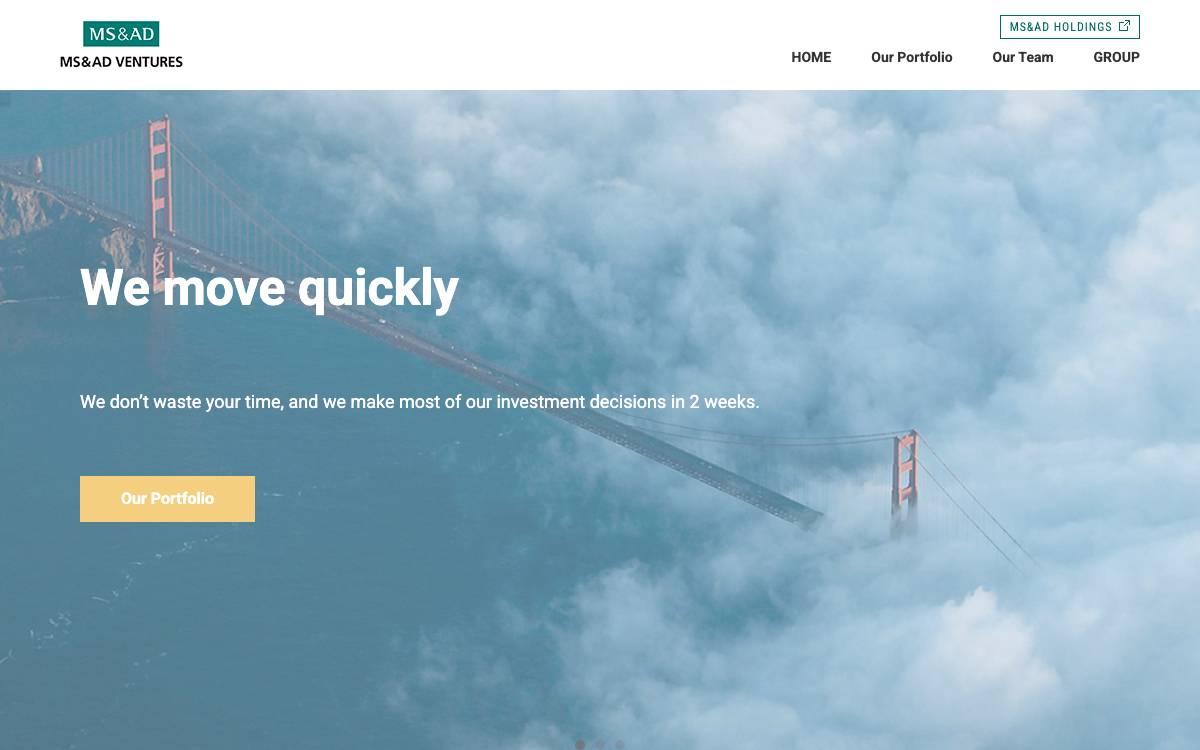 MS&AD Ventures website preview