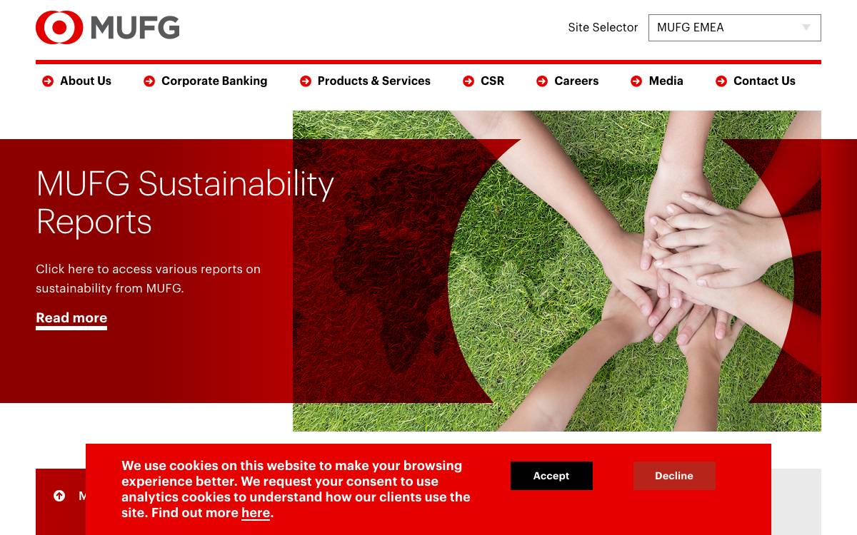 MUFG website preview